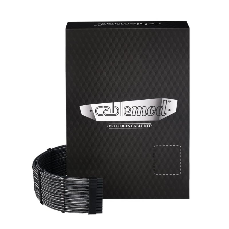 CableMod C-Series Pro ModMesh Sleeved 12V-2x6 12VHPWR Dual StealthSense Cable Kit for Corsair Type 5 RMX Shift (Carbon) - Image 1
